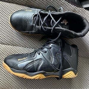 AND1 Black and Gold High-Top Sneakers